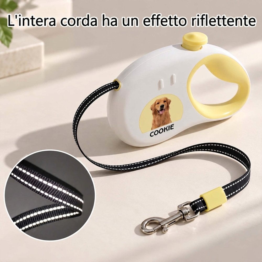 Guinzaglio avvolgibile personalizzato, multicolore con effetto riflettente, foto e nome - Regalo di compleanno per padroni di animali 8