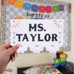 Targhetta da scrivania personalizzata con motivo “Papel Picado” messicano, stampata in 3D – Decorazione per scrivania da ufficio – Regalo di ringraziamento per il Cinco de Mayo per insegnanti di spagn