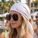 Personalised Embroidery Satin Bandana with Name Elegant Headwear Hen Party Wedding Birthday Gift for Bride Wife Female