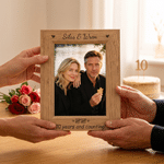 Personalized Tally Marks Photo Wooden Frame with Name and Year Home Decor Birthday Anniversary Gift for Couples