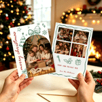Gepersonaliseerde kerstwenskaart met doodle-foto, tekst en envelop – kerstcadeau voor vrienden en familie