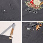Personalised Life is What You Bake It Floral Vintage Canvas Baking Apron with Name Kitchen Birthday Gift for Bakers Cooking Lovers
