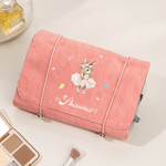 Personalised Ballerina Rabbit Pattern Makeup Bag with Name Travel Essentials Christmas Birthday Gift for Women Dancers
