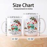 Personalized Christmas Bestie Sea Glass 11 oz 15 oz Ceramic Coffee Mug with Names Christmas Gift for Bestie Friend