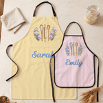 Personalized Birth Flower Cooking Themed Adjustable Adults Kids Apron with Name Kitchen Accessory Christmas Thanksgiving Gift for Cooking Lovers