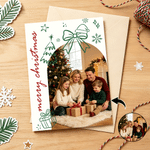 Gepersonaliseerde kerstwenskaart met doodle-foto, tekst en envelop – kerstcadeau voor vrienden en familie