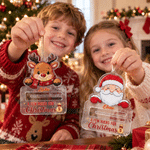 Personalized Reindeer Santa Claus Glitter Acrylic Money Holder Christmas Ornament with Name Christmas Tree Decor Holiday Party Gift for Kids