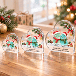 Personalized  Sea Glass Snow Sisters Heart-Shaped Acrylic Christmas Plaque with Name Home Decor Christmas Gift for Sisters Besties