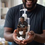 Personalized Funny Photo Dad Hidding In The Bathroom With Phone Pump Soap Dispenser with Name Father's Day Birthday Gift for Dad Husband