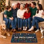 Personalized Christmas Elements Word Cloud Anti-Slip Doormat with Title and Family Member Names Home Decor Christmas Gift for Family Friends