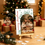 Gepersonaliseerde kerstwenskaart met doodle-foto, tekst en envelop – kerstcadeau voor vrienden en familie