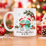 Personalized Christmas Bestie Sea Glass 11 oz 15 oz Ceramic Coffee Mug with Names Christmas Gift for Bestie Friend
