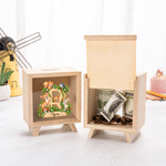Personalized Cute Forest Animal Initial Wooden Money Box Piggy Bank with Name Birthday Anniversary Gift for Kids