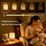 Personalized Birth Flower Dimmable Touch LED Night Light with Name and Remote Control Home Decor Birthday Gift for Family Mom