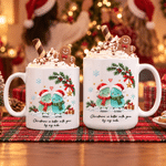 Personalized Christmas Bestie Sea Glass 11 oz 15 oz Ceramic Coffee Mug with Names Christmas Gift for Bestie Friend