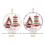 Personalised Santa Claus Snowman Christmas Tree 1-8 Names Glass Acrylic Ornament with Text and Year Home Decoration Christmas Gift for Family
