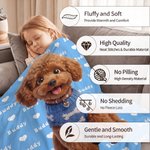 Personalized 3D-Effect Artwork Pet Photo Heart Print Soft Throw Blanket with Name  Home Decor Birthday Gift for Pet Owners Lovers