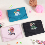 Personalised Birth Flower Birthstone Foldable Crochet Hook Organiser with Name Knitting Accessories Birthday Christmas Gift for Knitting Lovers