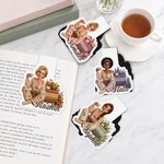 Personalized 3D-Effect Artwork Cartoon Character Birth Flower Magnetic Bookmark Clip with Name Birthday Book Club Gift for Women Book Lovers