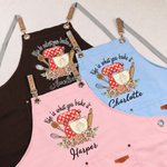 Personalised Life is What You Bake It Floral Vintage Canvas Baking Apron with Name Kitchen Birthday Gift for Bakers Cooking Lovers