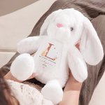 Personalized My First Easter Cute Plush Stuffed Animal Toy Bib with Name and Year Easter Gift for Kids Babies Newborns