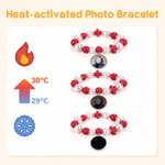 Personalized Heat-Activated Hidden Photo Beads Bracelet with Cross Religious Daily Wear Memorable Birthday Gift for Faith Believers