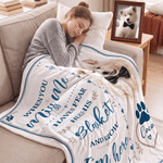 Coperta morbida personalizzata con foto del tuo animale domestico e la scritta 