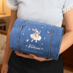 Personalised Ballerina Rabbit Pattern Makeup Bag with Name Travel Essentials Christmas Birthday Gift for Women Dancers