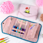 Personalised Birth Flower Birthstone Foldable Crochet Hook Organiser with Name Knitting Accessories Birthday Christmas Gift for Knitting Lovers