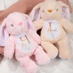 Personalized My First Easter Cute Plush Stuffed Animal Toy Bib with Name and Year Easter Gift for Kids Babies Newborns