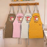 Personalised Life is What You Bake It Floral Vintage Canvas Baking Apron with Name Kitchen Birthday Gift for Bakers Cooking Lovers