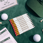 Personalized Engraved Wooden Pencil Set with Text Golf Tool 10 Pcs Wedding Party Birthday Golf Club Gift for Golf Lovers Friends Newlyweds