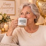 Personalized 1-60 Anniversary Counting Photo 12 oz Ceramic Mug with Names and Text Daily Use Anniversary Gift for Couple