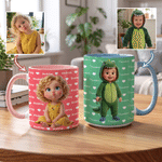 Personalized Cartoon 3D-Effect Artwork Character Photo 11 oz 15 oz Ceramic Mug with Name Daily Use Christmas Birthday Gift for Kids