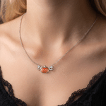 Collana personalizzata in argento sterling a tema Halloween con zucca e pietra natale: gioiello delicato da indossare tutti i giorni, ideale come regalo di compleanno o per Halloween per le amiche
