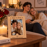 Personalized Tally Marks Photo Wooden Frame with Name and Year Home Decor Birthday Anniversary Gift for Couples