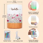 Personalized Birth Flower Dimmable Touch Control Night Light with Name and Adjustable Colour Bedroom Decor Birthday Gift for New Mom Women Friends