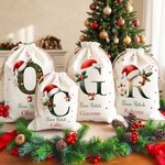 Un sacco pieno di amore (e regali) - Sacco di Babbo Natale in tela personalizzato con iniziale e nome