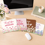 Personalised Motivational Quotes Birth Flower Non-Slip Mouse Pad Desk Mat with Text Desk Supplies Retirement Appreciation Gift for Friends Colleagues