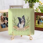 Personalised Watercolor Striped Birth Flower Pet Photo Ceramic Trinket Jewellery Dish with Name Daily Use Birthday Anniversary Gift for Pet Owner 4