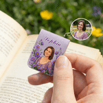 Personalised Multicolour Birth Flower Aesthetic Portrait Magnetic Bookmark Clip with Name Birthday Book Club Gift for Women Book Lovers