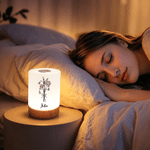 Personalised Birth Flower Dimmable Touch Control Rechargeable Night Light with Name Home Decor Birthday Gift for New Moms Women
