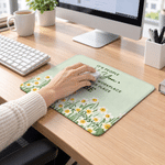 Personalised Motivational Quotes Birth Flower Non-Slip Mouse Pad Desk Mat with Text Desk Supplies Retirement Appreciation Gift for Friends Colleagues