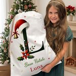 Un sacco pieno di amore (e regali) - Sacco di Babbo Natale in tela personalizzato con iniziale e nome