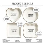 Ciotola decorativa in ceramica con iniziali floreali personalizzate e bordo dorato, con indicazione del luogo e della data: ricordo di nozze, regalo per la festa di addio al nubilato, per la sposa