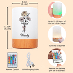 Personalised Birth Flower Dimmable Touch Control Rechargeable Night Light with Name Home Decor Birthday Gift for New Moms Women