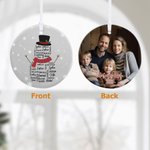 Personalized Ceramic Snowman Ornament with Family Names Home Decoration Christmas Gift for Family