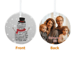 Personalized Ceramic Snowman Ornament with Family Names Home Decoration Christmas Gift for Family