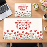 Personalised Motivational Quotes Birth Flower Non-Slip Mouse Pad Desk Mat with Text Desk Supplies Retirement Appreciation Gift for Friends Colleagues