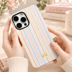 Personalized Monogram Stripe Phone Case for iPhone or Samsung Daily Use Birthday Christmas Gift for Family Friend